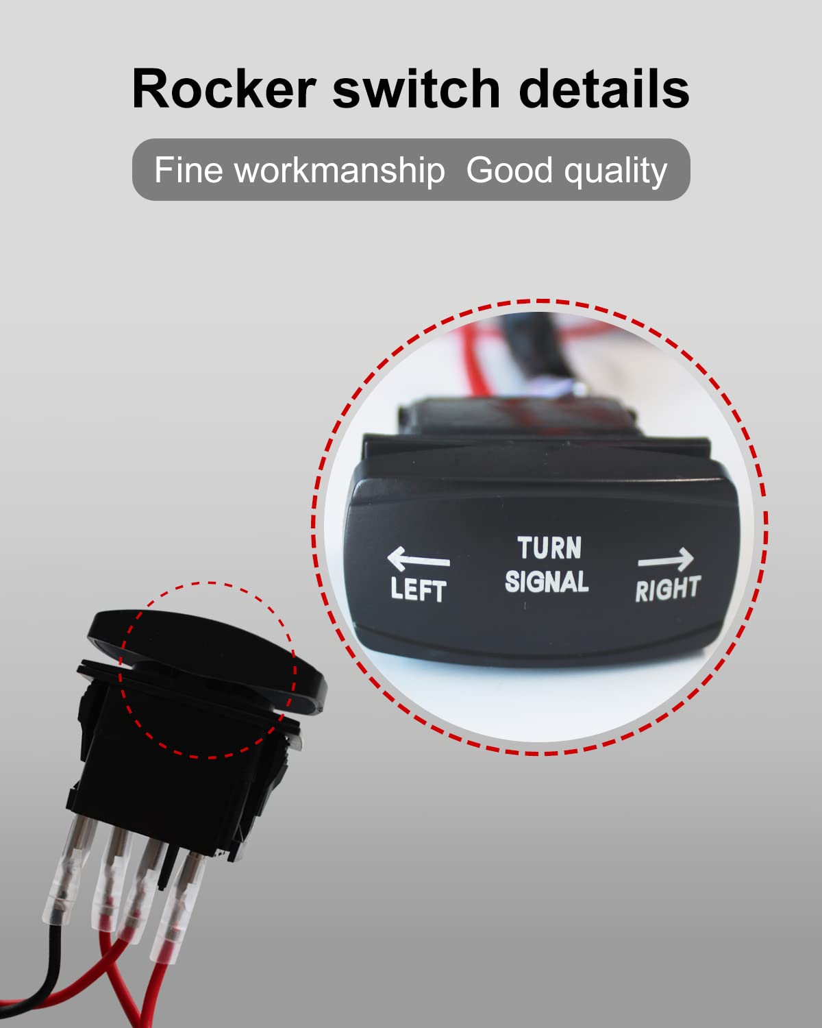 Turn Signal Rocker Switch Utv Turn Signal Kit With Turn Signal Rocker Switch Compatible With Golf Cart Can Am Cfmoto Pioneer Polaris Ranger Rzr Street Legal Kit, Side By Side Turn Signal Light Kit